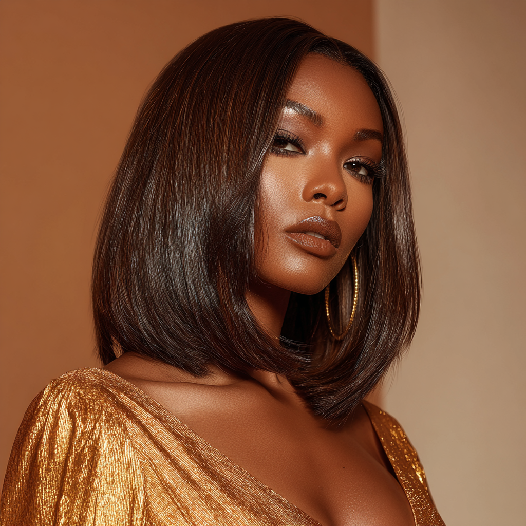 Léna — Bob · Blunt Cut · Caramel Highlight · 12in